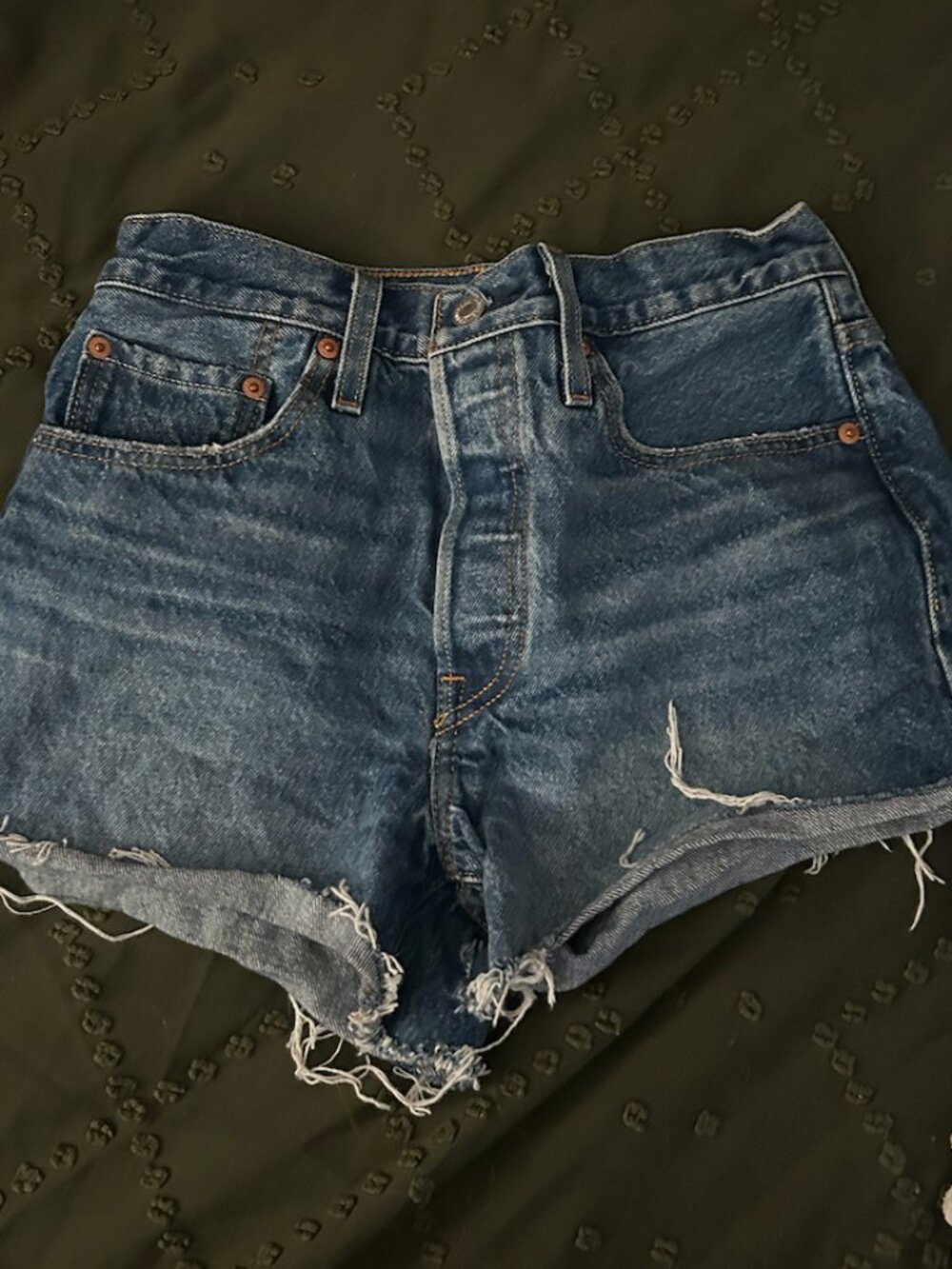 Levi's Dark Blue High Waisted Shorts